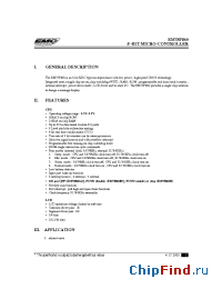 Datasheet EM78860H manufacturer EMC